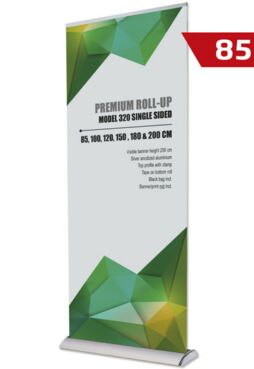 Premium Roll-up, einseitig, alu, mit Teleskopstange