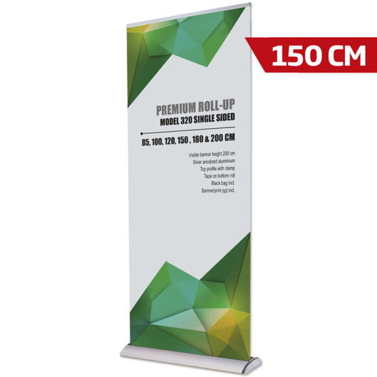 Premium Roll-up, einseitig, 150 cm, Alu, mit Teleskopstange