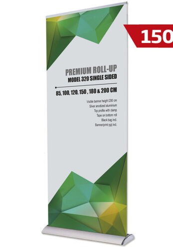 Premium Roll-up, einseitig, 150 cm, Alu, mit Teleskopstange